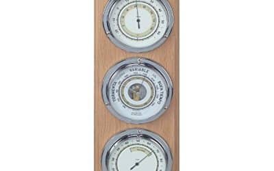 Test station météo nautique bois 40 cm : baromètre, hygromètre et thermomètre