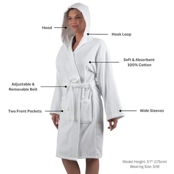 Découvrez le peignoir à capuche alpine swiss Stacy, idéal pour hôtel et spa : confort exceptionnel et absorption optimale pour une expérience relaxante et luxueuse
