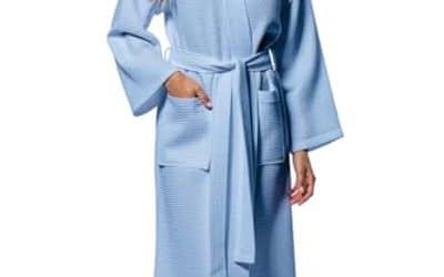 Test du peignoir Turquaz Linen bleu sérénité