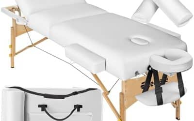 Test : table de massage pliante TecTake® 3 zones bois – blanc