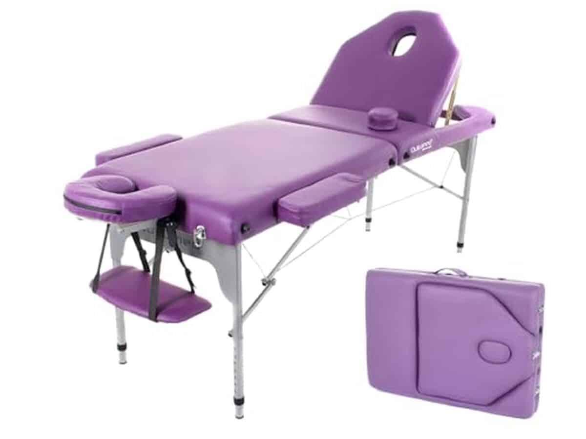 Test de la table de massage pliante QUIRUMED en aluminium