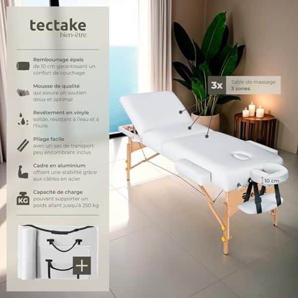 Découvrez notre test détaillé de la table de massage pliante TecTake 3 zones : confort, qualité et performances pour vos séances de bien-être à domicile. 