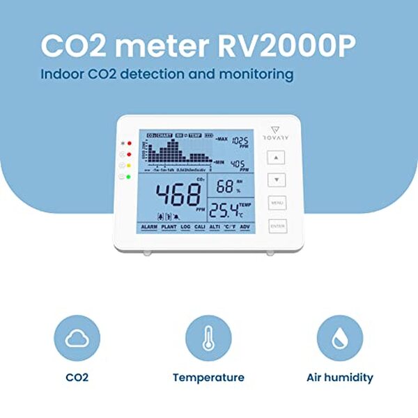Découvrez le détecteur portable de CO2 Rovary RV2000P : alarme intégrée, mesure précise et design compact pour surveiller la qualité de l'air en temps réel. 