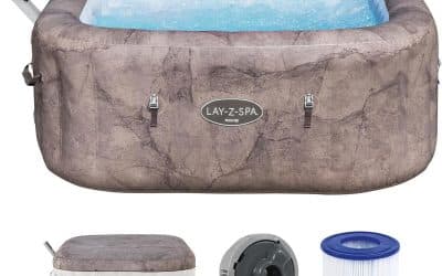 Test du spa Bestway Rome MaxHold : confort et design carré en marbre