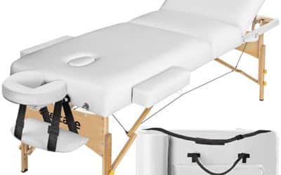 Test TecTake table de massage pliante 3 zones blanche